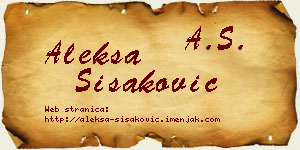 Aleksa Šišaković vizit kartica